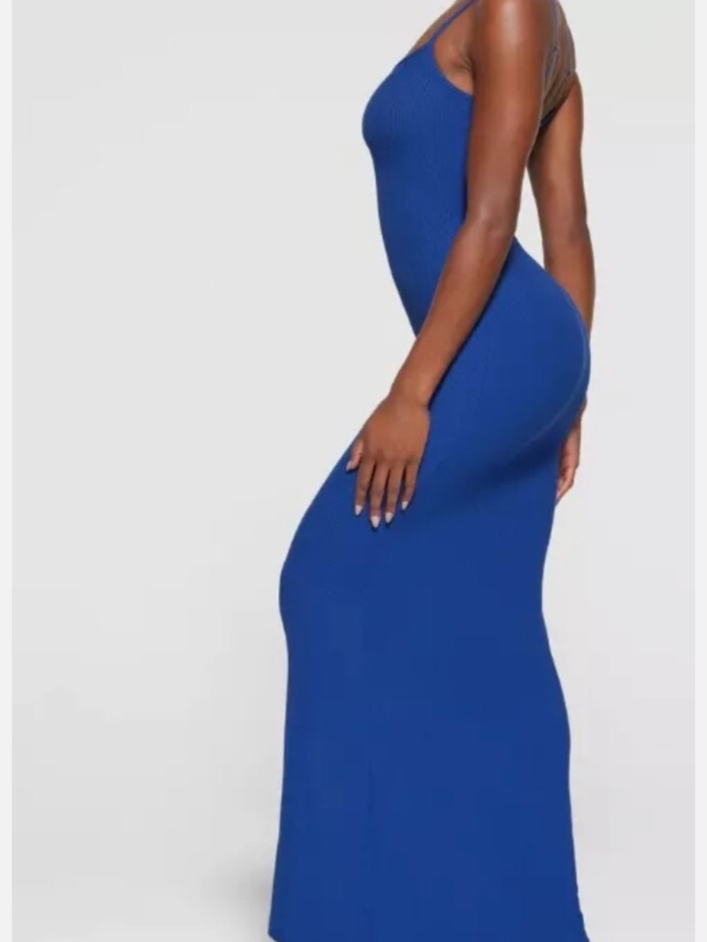 Skims Soft Lounge Cobalt Blue Slip Midi Maxi Dress - Picture 3 of 9